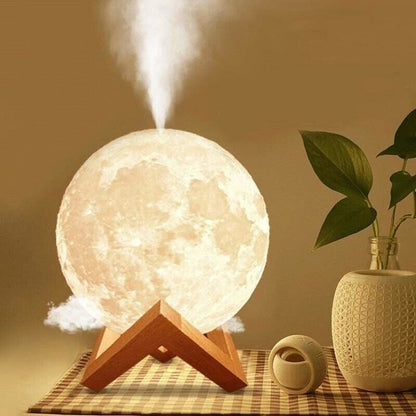 Moon Lamp Aroma Essential Oil Diffuser LED Night Light Planetary Mist Humidifier