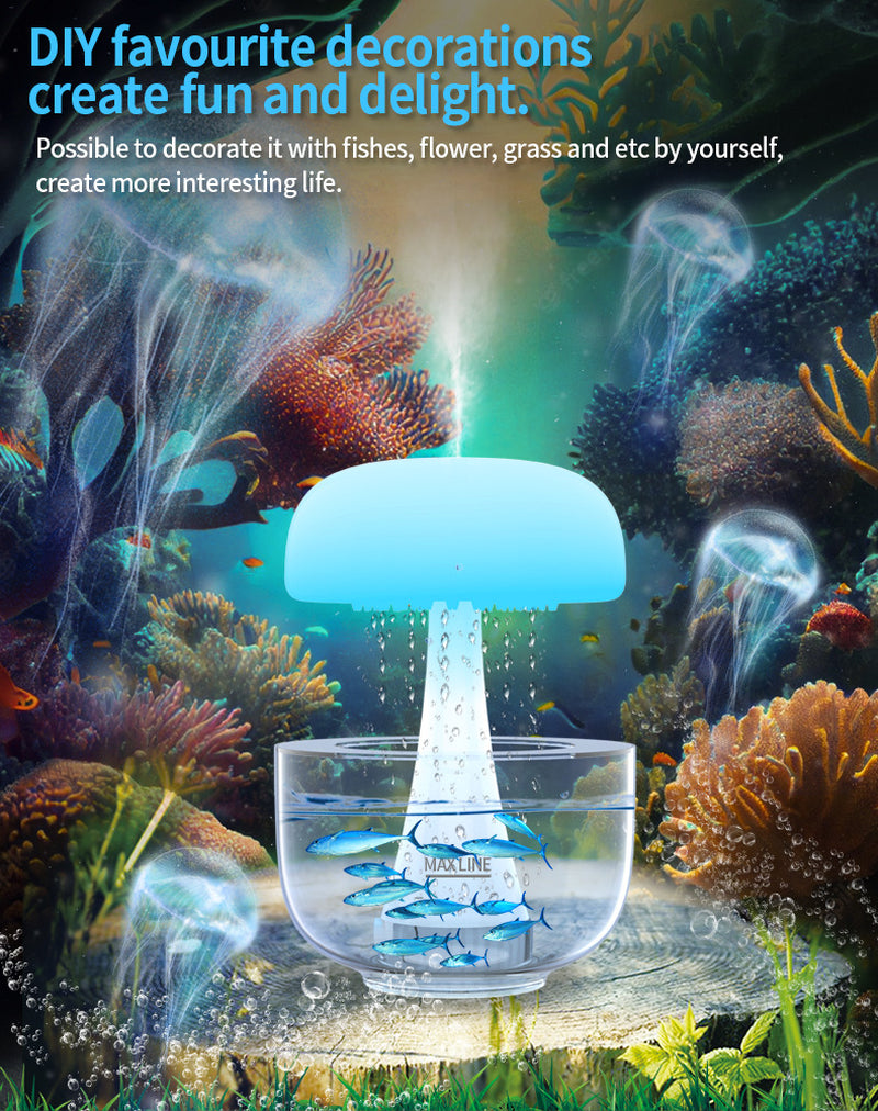 Jellyfish Raindrop Ultrasonic Humidifier with Seven-Color Ambient Lighting