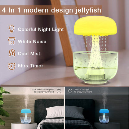 Jellyfish Raindrop Ultrasonic Humidifier with Seven-Color Ambient Lighting