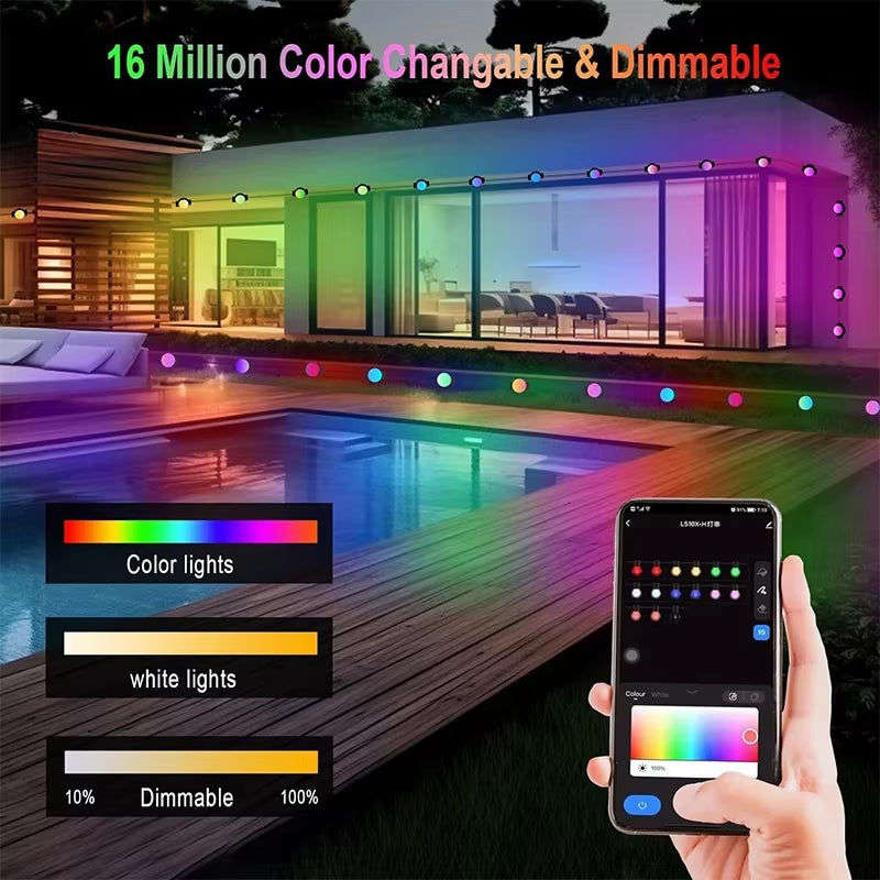 Permanent house christmas lights kit -  Waterproof String with Remote App, DIY Music Sync, and Timer