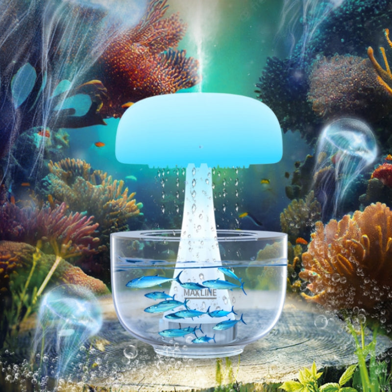 Jellyfish Raindrop Ultrasonic Humidifier with Seven-Color Ambient Lighting