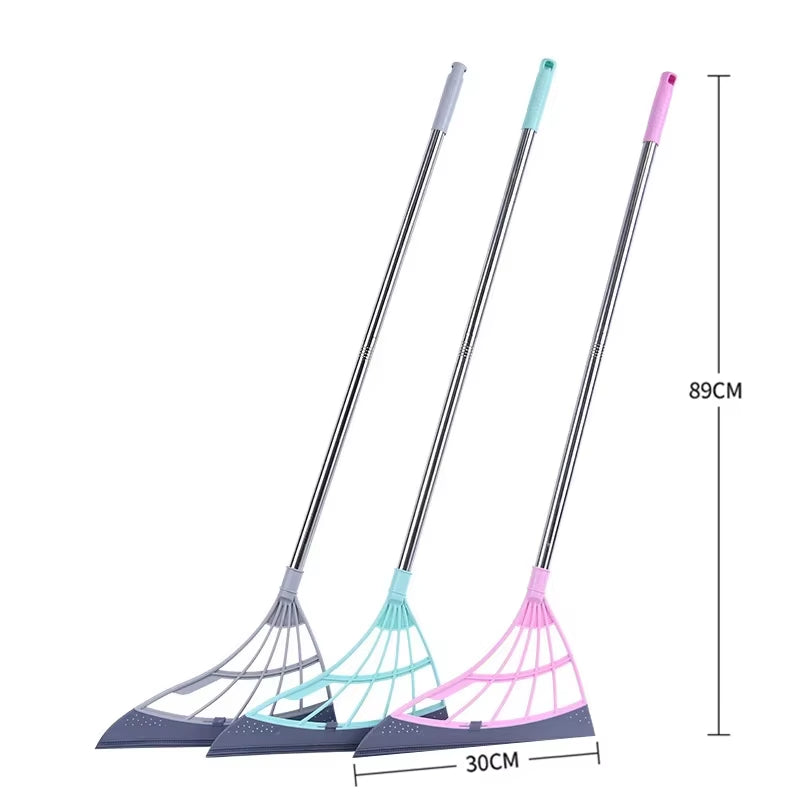 Technology Magic Broom Set for Household Cleaning, Includes Sweeping Broom, Bathroom Floor Scraper, and Wiper