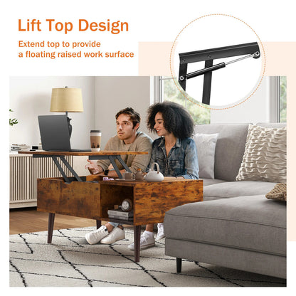 Lift–Top Coffee Table, Waterproof and Scratch Resistant finish