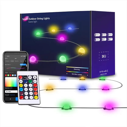 Permanent house christmas lights kit -  Waterproof String with Remote App, DIY Music Sync, and Timer