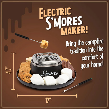 Indoor Electric S'mores Maker with Four Marshmallow Roasting Forks