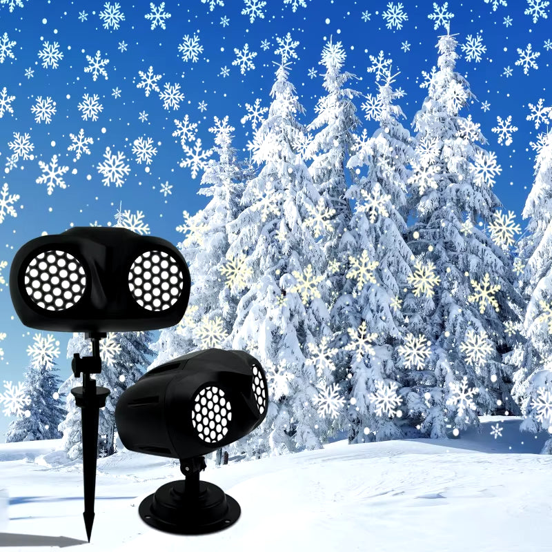 Waterproof Snowflake Outdoor Projection Christmas Lights - Holiday Garden Lamp