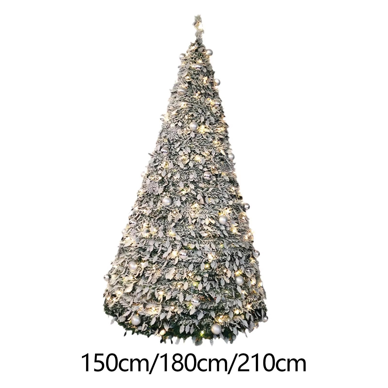 Foldable Christmas Tree with Decorative Lights PVC Material for Dining Rooms