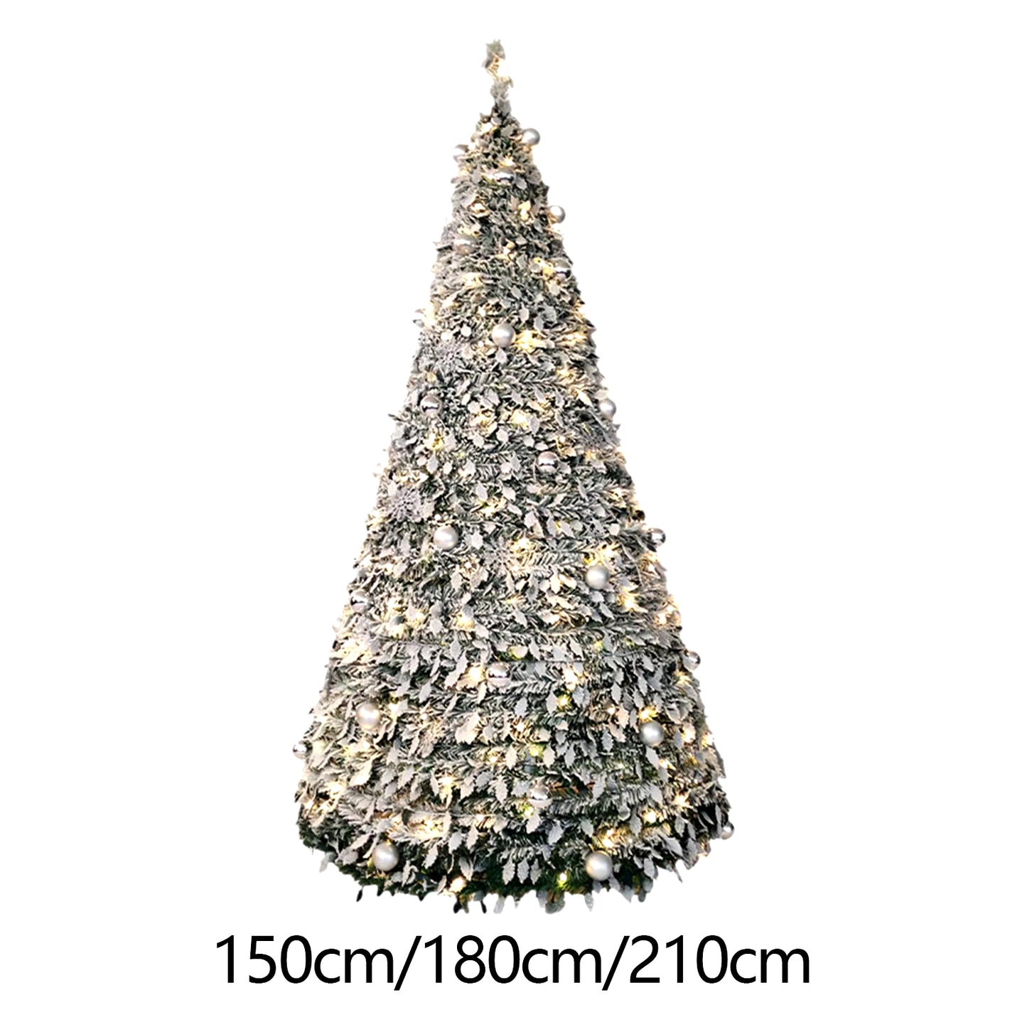 Foldable Christmas Tree with Decorative Lights PVC Material for Dining Rooms