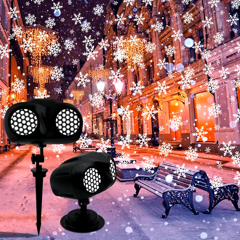 Waterproof Snowflake Outdoor Projection Christmas Lights - Holiday Garden Lamp