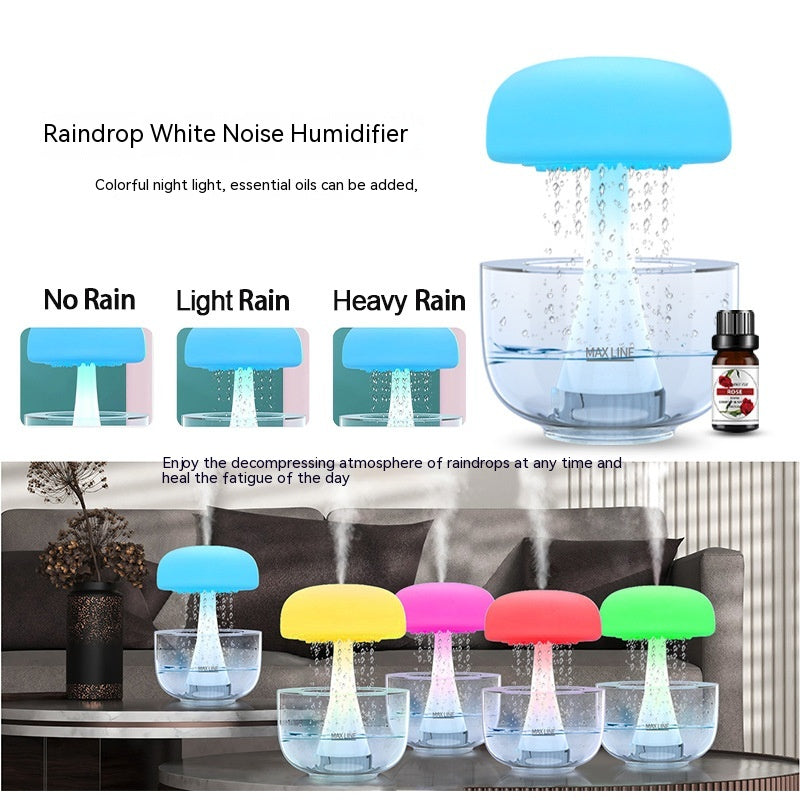 Jellyfish Raindrop Ultrasonic Humidifier with Seven-Color Ambient Lighting