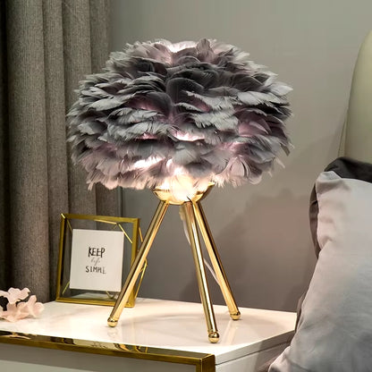 Feather Bedroom Lamp Modern Bedside, Living Room,Coffee Shop Decoration